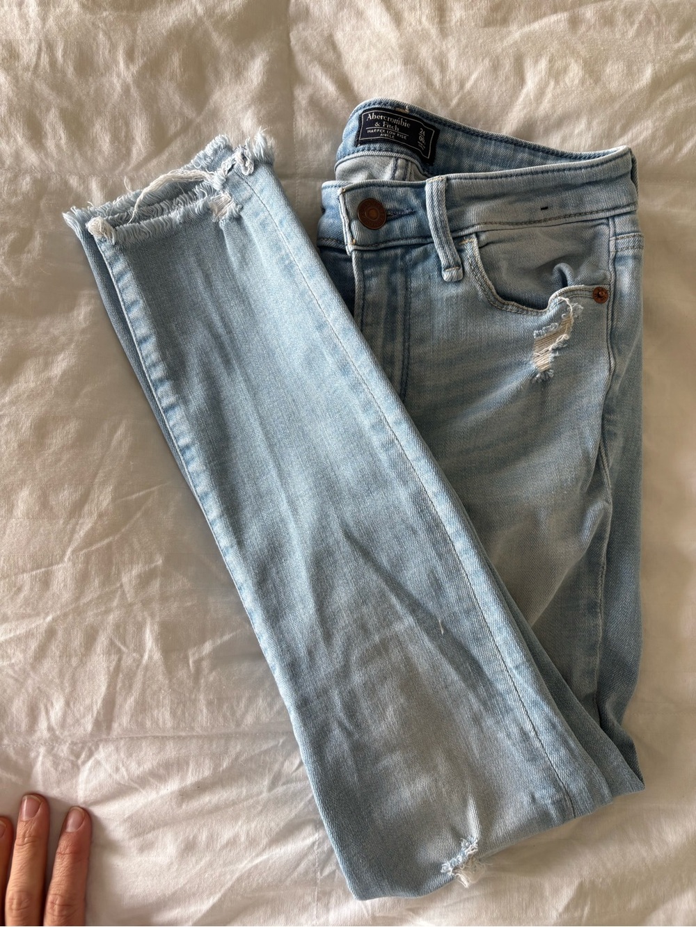 Abercrombie & Fitch 00 24 Harper Low Rise Ankle Jeans Light Wash Stretch